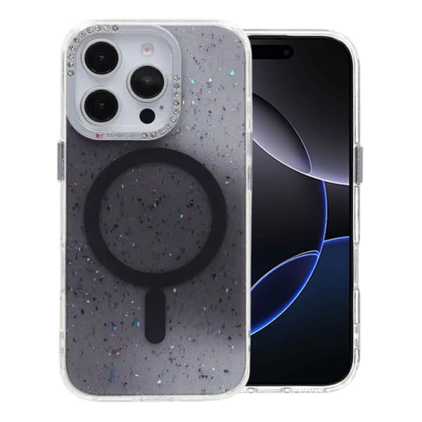 Glitter Diamond Magnetic Case - iPhone 16 Pro Black
