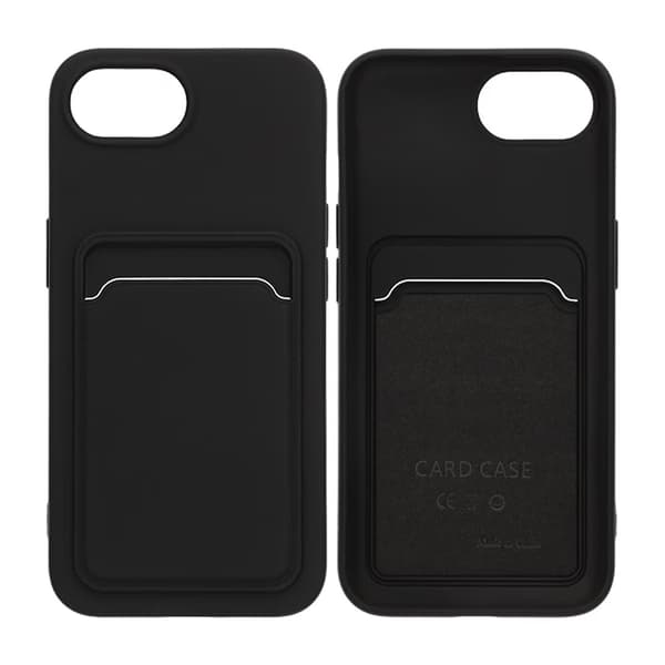 Silikonecover med kortholder iPhone 16e - Sort