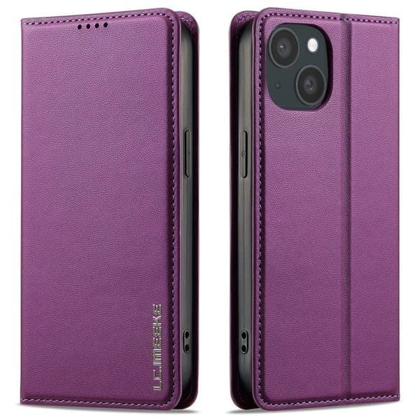 LC.IMEEKE iPhone 15 Plus Lompakkokotelo - Violetti