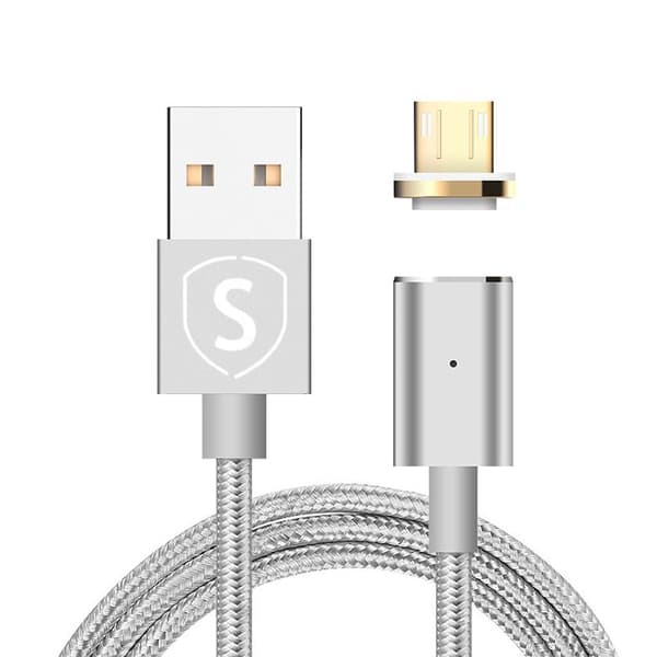 SiGN Magnetkabel Micro-USB 2.4A, 1 m - Silver