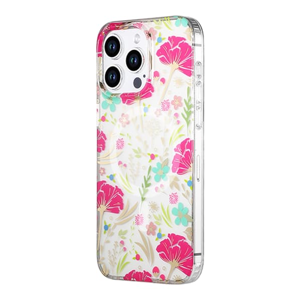 iPhone 13 Pro Mobilskal MagSafe - Blommor Röd/Grön