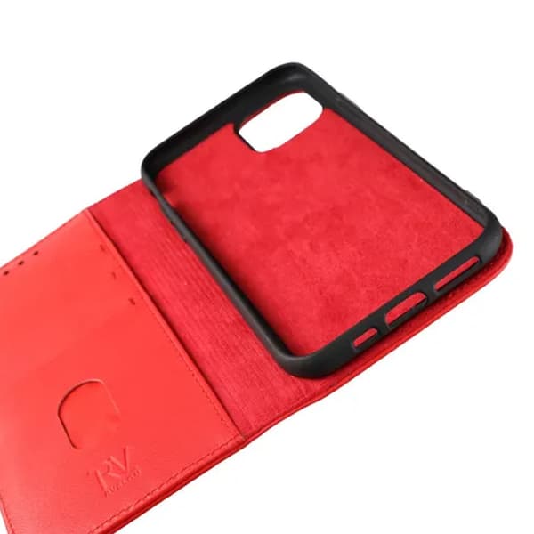 iPhone 11 Pro Plånboksfodral Läder Rvelon - Röd