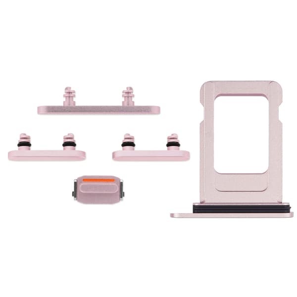 Knapper og SIM-kortholder til iPhone 15/15 Plus - Rosa