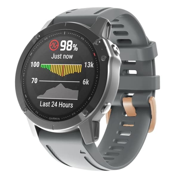 Garmin Fenix 7S / 6S Pro / 5S Plus Silikon Armbandsur - Grå