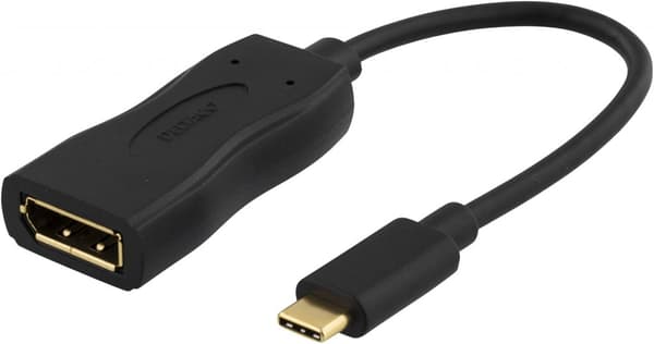 Deltaco USB-C 3.1 til DisplayPort-adapter, 20 cm - Sort
