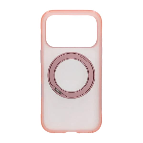 Mat MagSafe-cover med ringstativ til iPhone 17 Pro Max og 18 Pro Max - Rosa