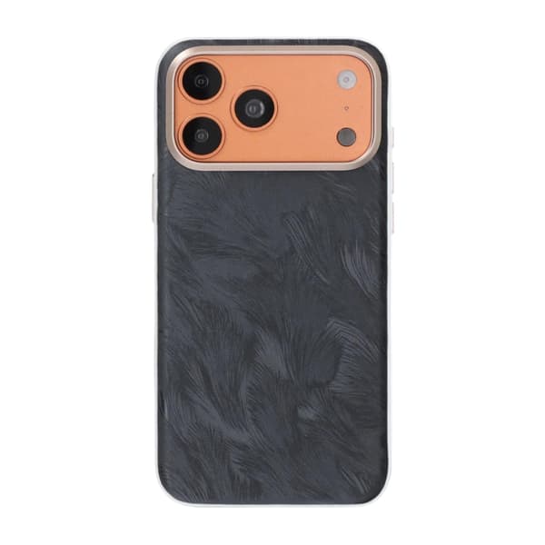 Plume Tekstureret Vegansk-Læder Magnetisk Etui Til iPhone 17 Pro Max/18 Pro Max Sort