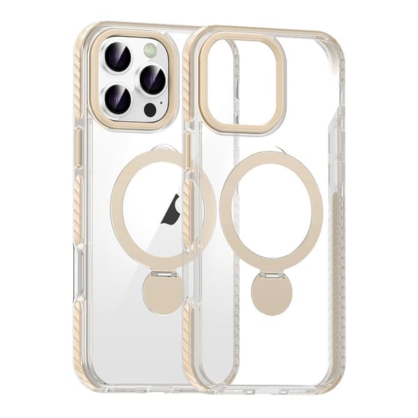Magsafe Cover til iPhone 16 Pro - Transparent lilla med ringholder