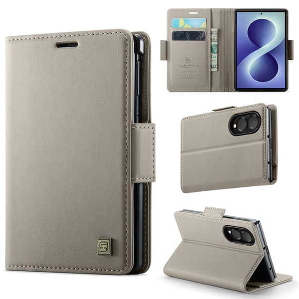 AUTSPACE Samsung Galaxy Z Fold8 Plånboksfodral PU-läder RFID-blockering - Grå