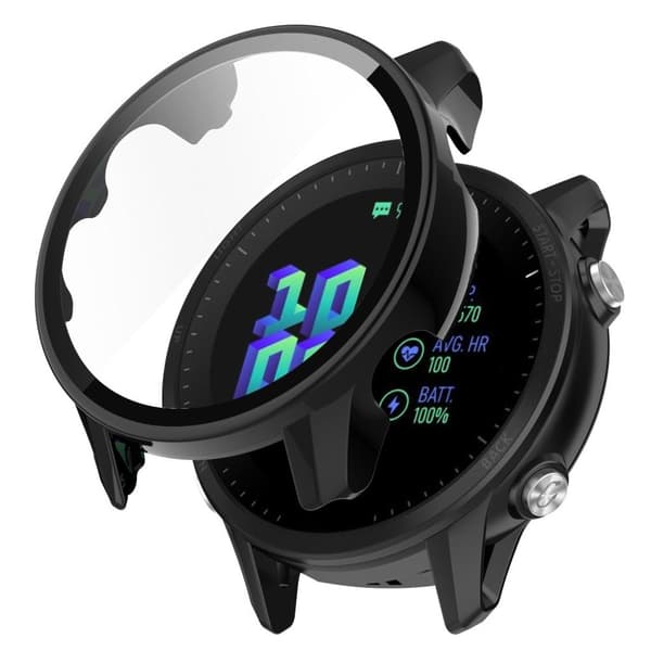 Garmin Forerunner 955 -kotelo näytönsuojalla - Musta