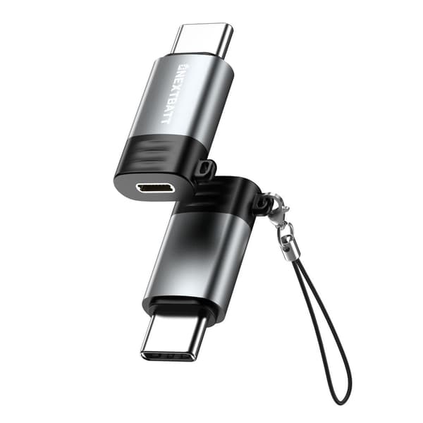 NEXTBATT Lightning naaras USB-C 2.0 -adapteri - Musta/Harmaa