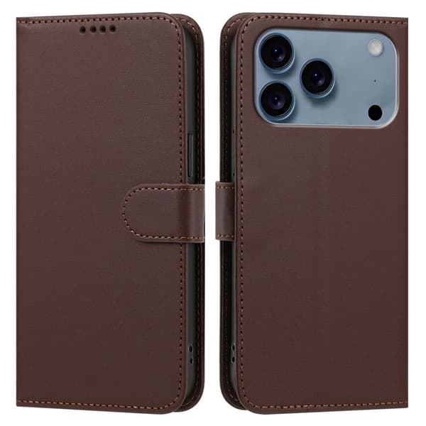 iPhone 18 Pro/17 Pro lompakkokotelo - ruskea