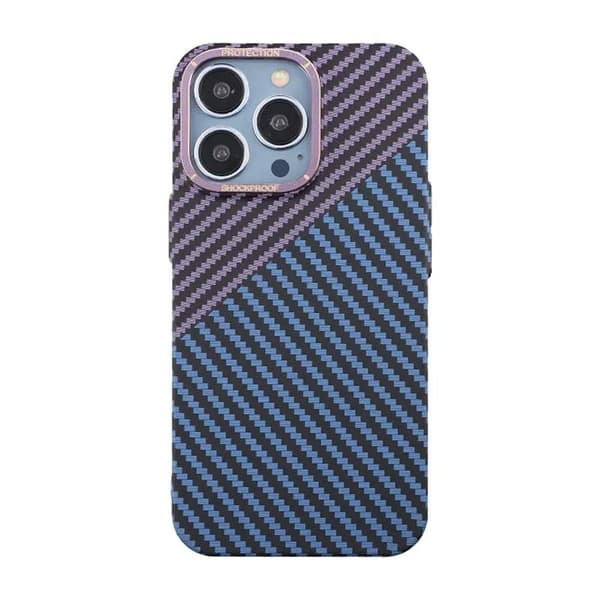 iPhone 15 Pro Max Mobilskal i Kolfiber - Lila/Blå