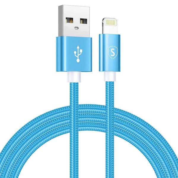 SiGN USB til Lightning Kabel, 2.1A, 2m, Nylon - Blå