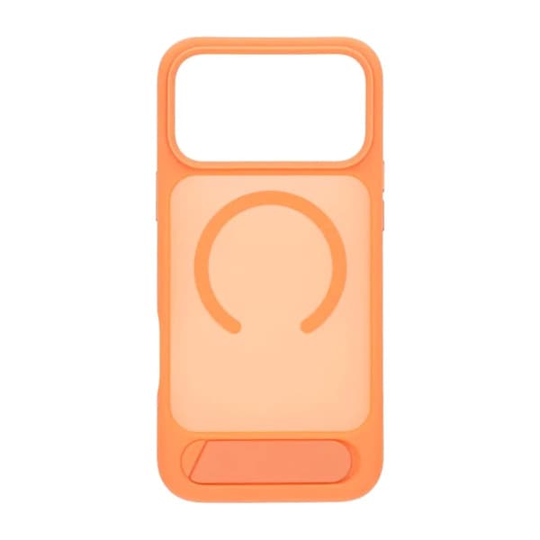 Black Feather Inclined Bracket Magnetic Case - iPhone 17 Pro Orange