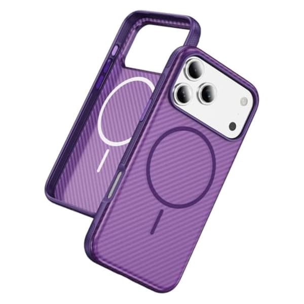 iPhone 18 Pro Max/17 Pro Max MagSafe-skal Kolfibertextur - Lila