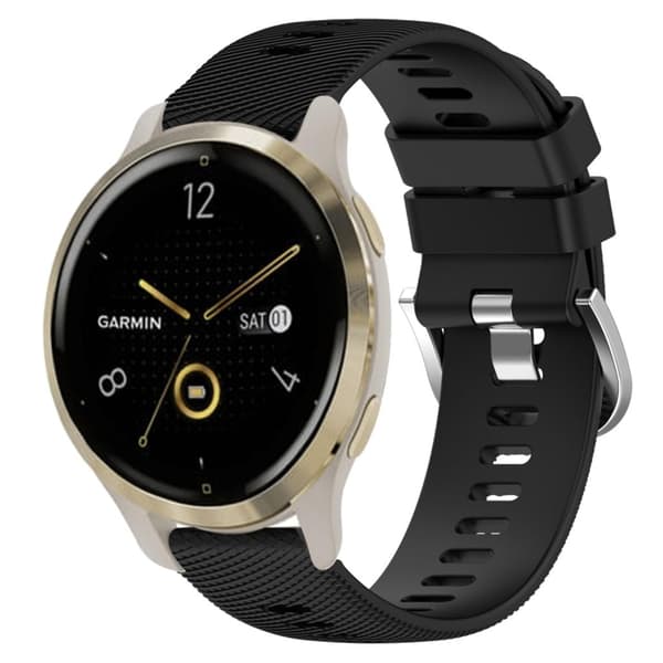 Garmin Venu 2S silikoninen kellon ranneke - Musta