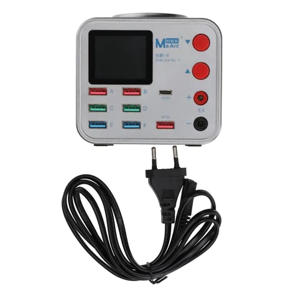 PD 8-Port LCD Multi-Function Electric Charger with Data Line Detection and Burn-In Repair Function for Mobile Phones