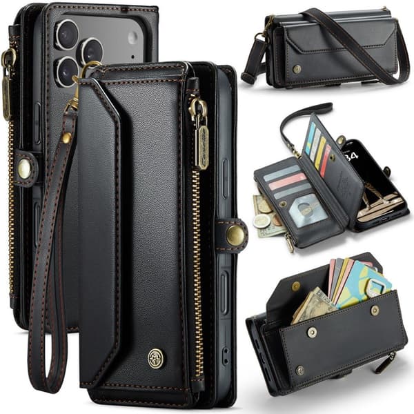CASEME iPhone 18 Pro Max/17 Pro Max Pungcover RFID-blokering - Sort