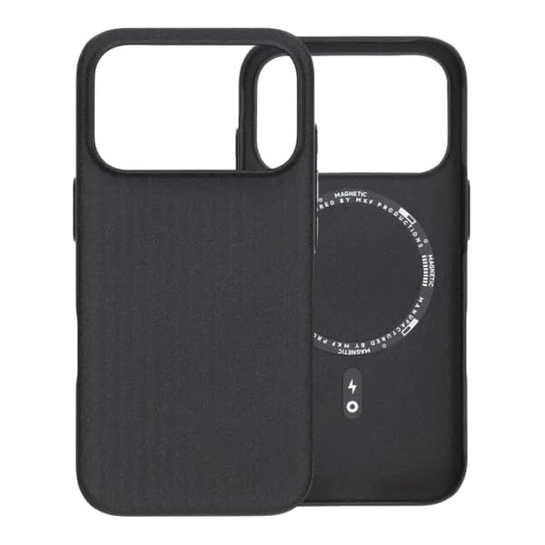 Bølget Rocksand Magnetisk Cover - iPhone 17 Pro Sort