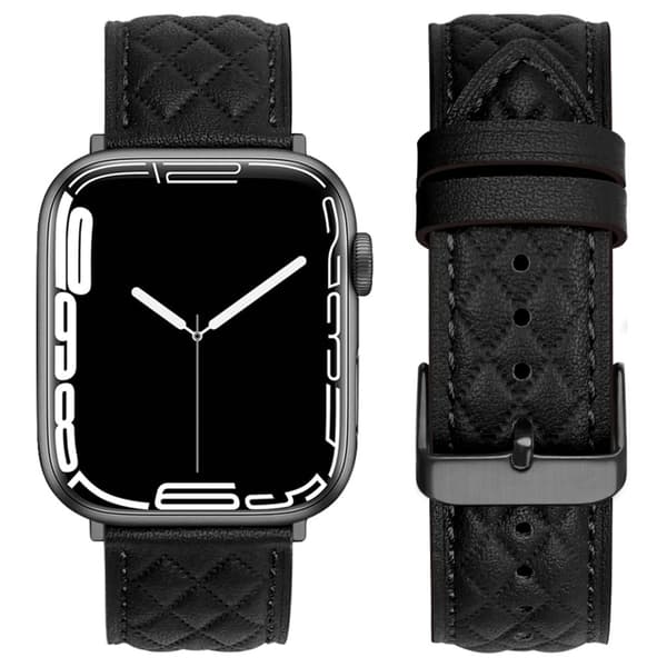 Apple Watch 38/40/41/42 mm læderrem - Sort
