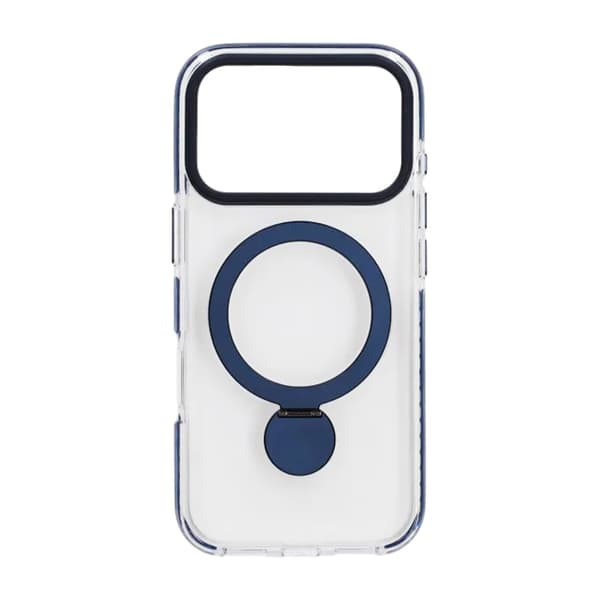 Skal Magsafe til iPhone 17 Pro - Transparent blå med ringstativ