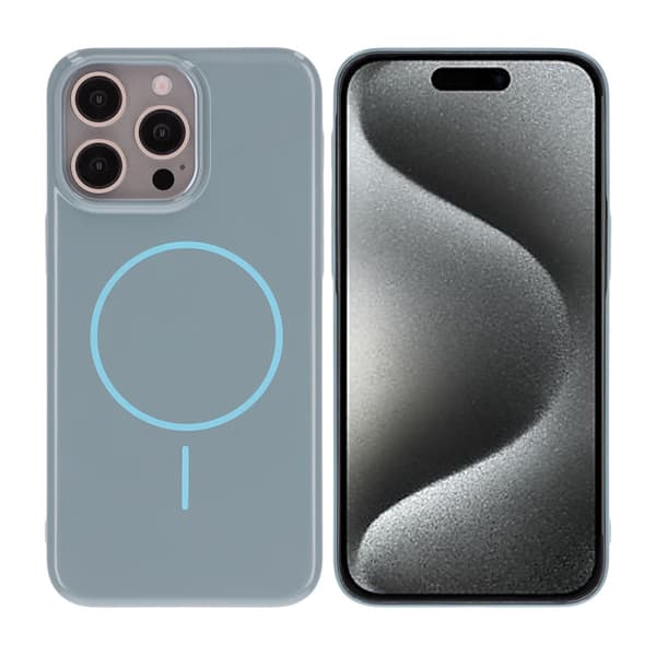 iPhone 15 Pro Max Cover MagSafe, Blank Ensfarvet - Blå