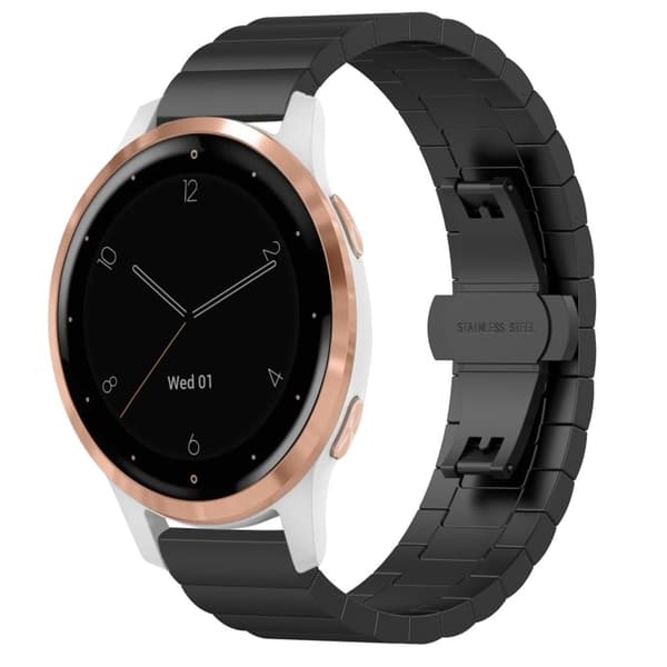 Garmin Vivoactive 4S Urrem i rustfrit stål - Sort