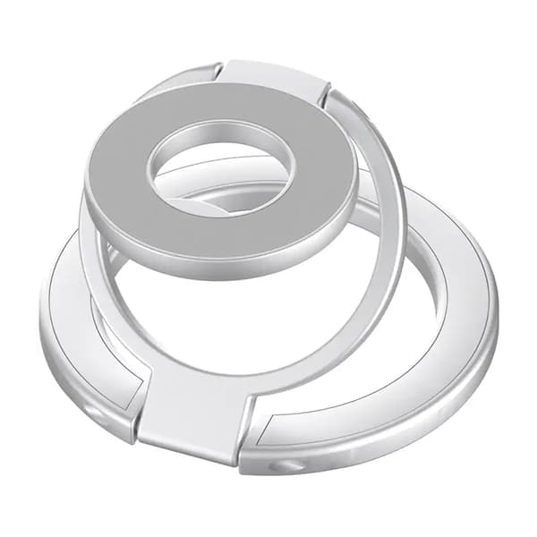Foldable Double Magnetic Phone Ring Holder White