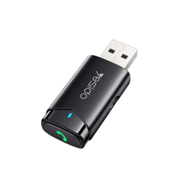 Yesido USB-A Bluetooth 5.0 til 3.5mm AUX Transmitter – Sort