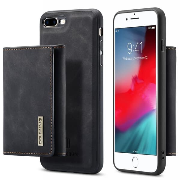 DG.MING iPhone 7 Plus / 8 Plus Cover med pung - Sort