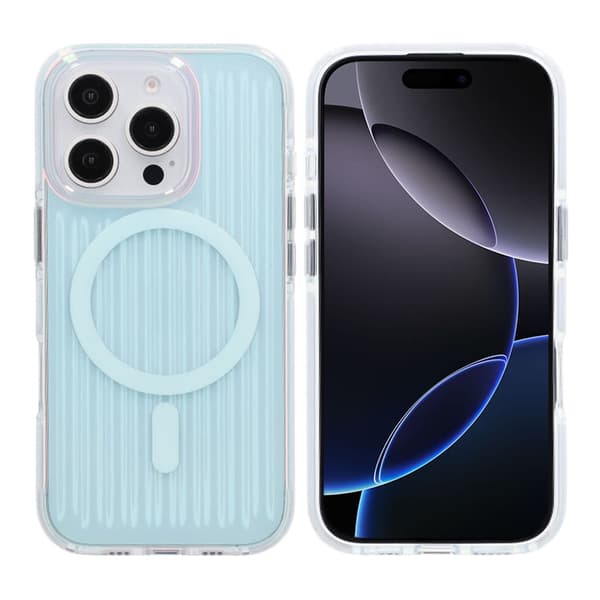 Model reflekterende farve Magnetisk etui til iPhone 16 Pro Blå