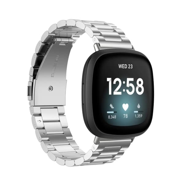 Fitbit Versa 4/3/2 Urrem i rustfrit stål - Hvid