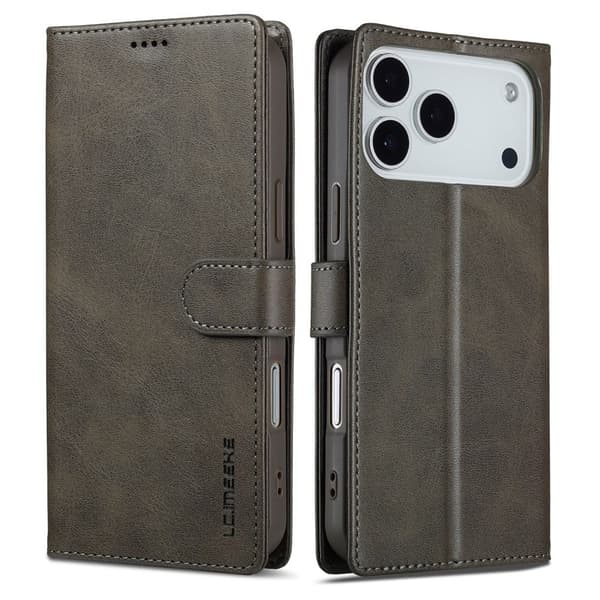 LC.IMEEKE iPhone 18 Pro Max/17 Pro Max lompakkokotelo jalustalla - harmaa