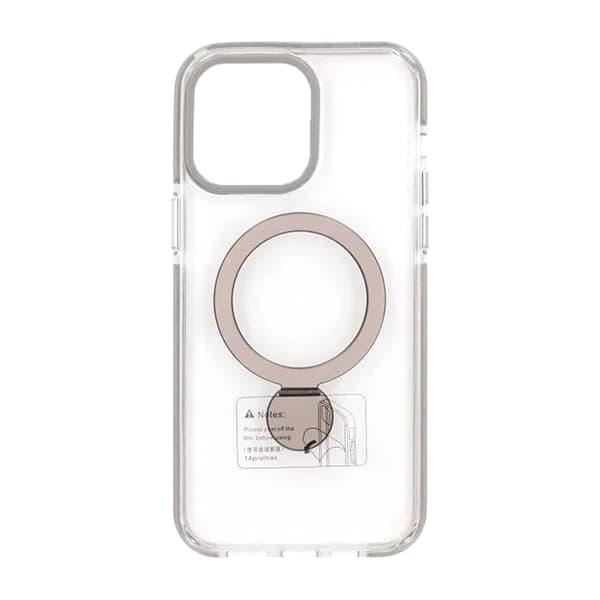 Skal Magsafe til iPhone 14 Pro - Transparent grå med ringstativ