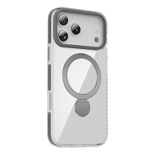Cover Magsafe til iPhone 17 Pro - Transparent grå med ringholder