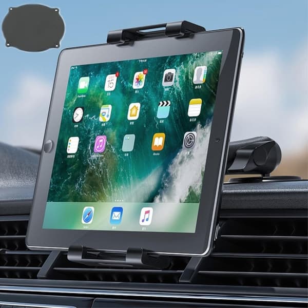 Multifunktionel bilholder til smartphone/tablet - Sort