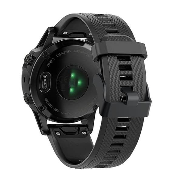 Garmin Fenix 7/6/6 Pro/Forerunner935/945 etc. Silikone Urrem - Sort