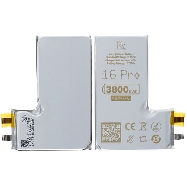RV-battericelle 538358PSV til iPhone 16 Pro, 3800mAh