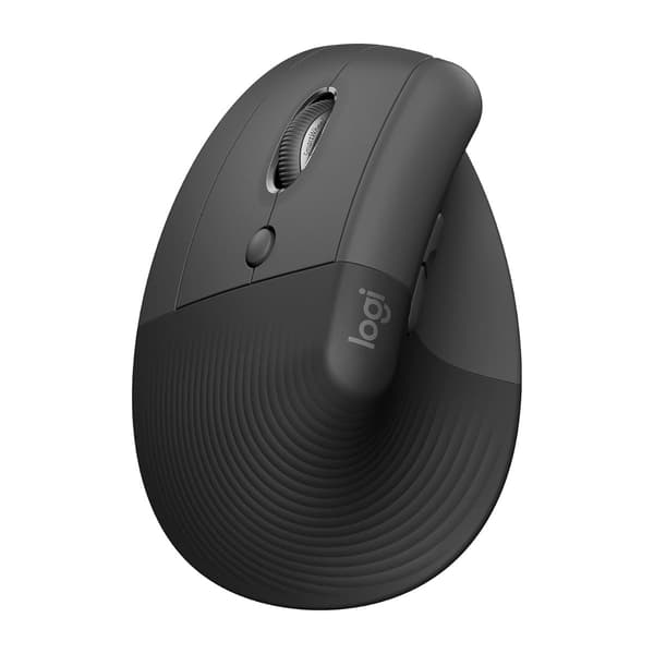 Logitech Lift for Business LeftHanded Vertical Ergonomic Wireless Mouse Bluetooth, 6 Buttons  Graphite