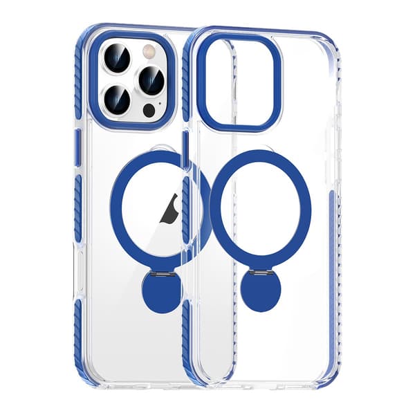 Magsafe Cover til iPhone 16 Pro Max - Transparent blå med ringholder
