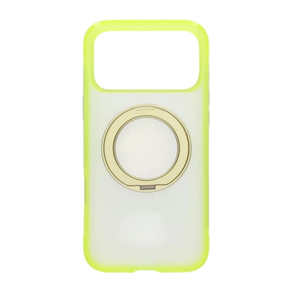 Mat MagSafe-cover med ringstativ til iPhone 17 Pro og 18 Pro - Gul
