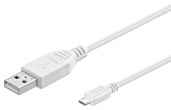 Goobay USB 2.0 -kaapeli, micro-USB - USB-A, 60 cm, valkoinen
