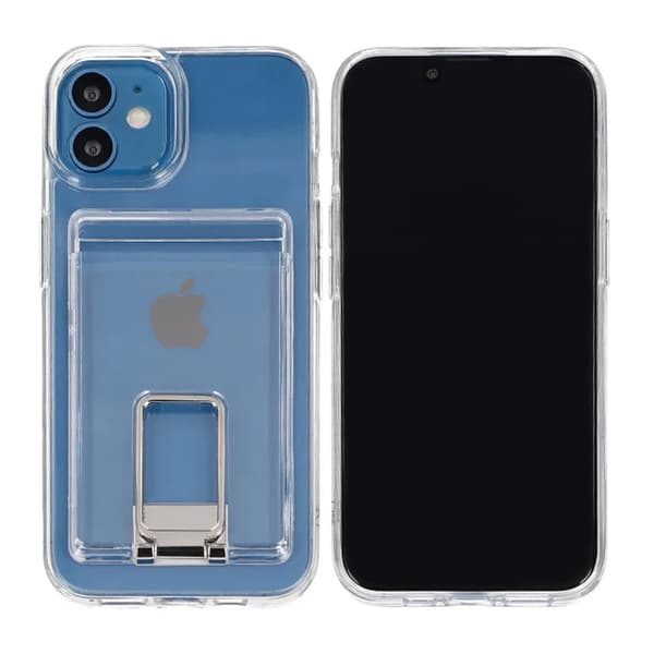 Rvelon Case - Korttipidike ja jalusta iPhone 11:lle - Läpinäkyvä