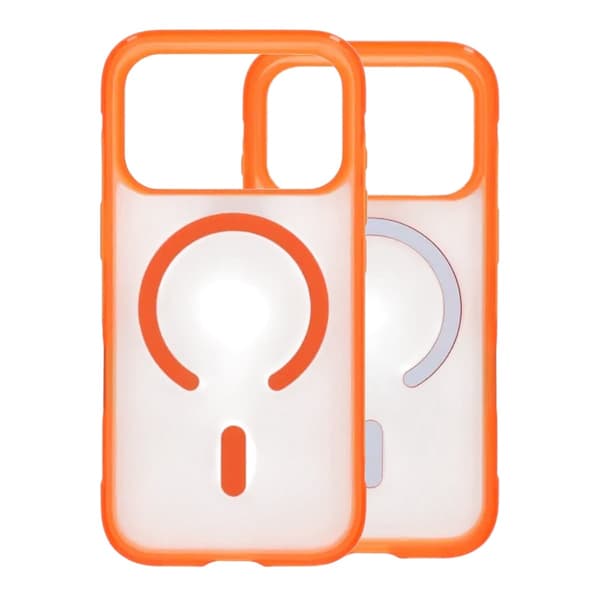 Matte Magnetic Shockproof Airbag  Case For iPhone 17 Pro Orange