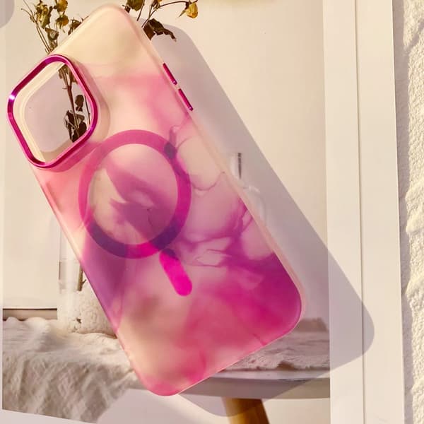 iPhone 13 Pro MagSafe Mobilskal - Rosa Abstrakt