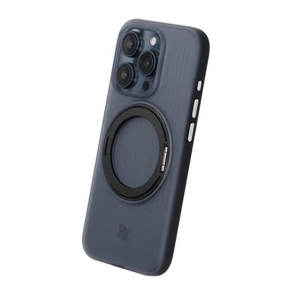 iPhone 15 Pro Rvelon Cover Roterende Magnetisk Stativ - Sort