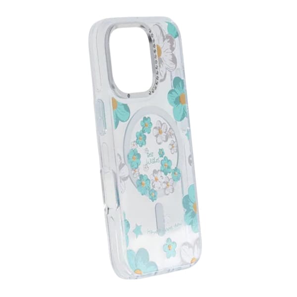 Gradient Blomster Magnetisk Cover til iPhone 16 Pro Grøn