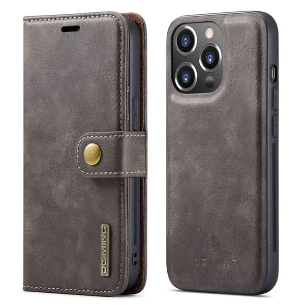DG.MING Wallet Cover til iPhone 14 Pro - Grå