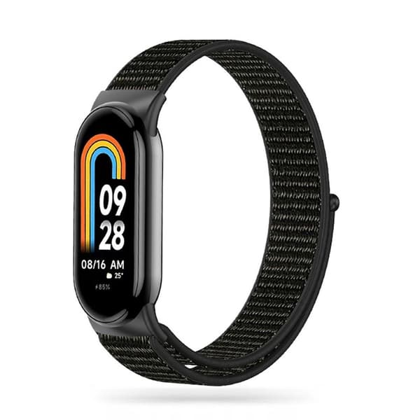 Tech-Protect Nylon-ranneke Xiaomi Smart Band 8/8 NFC - Musta